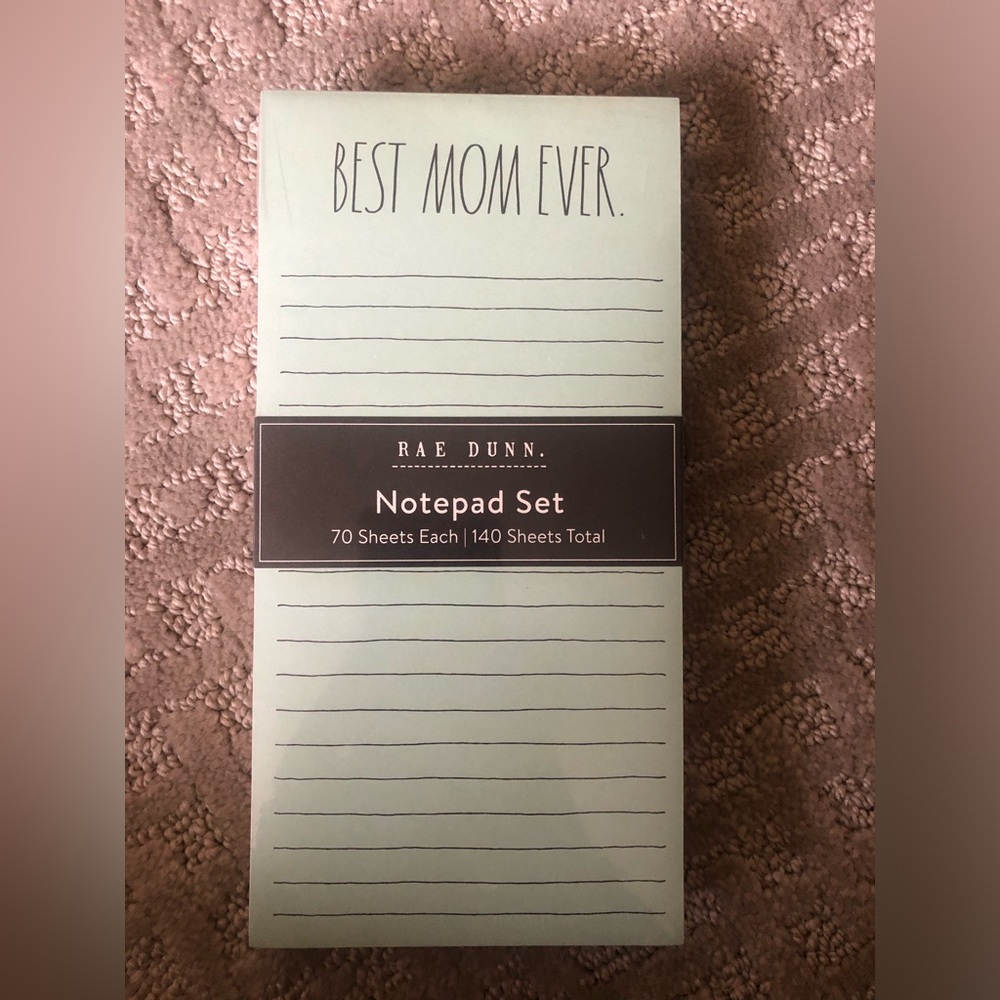Rae Dunn notepad set 70 sheets each (140 total) BEST MOM EVER and #1 MOM